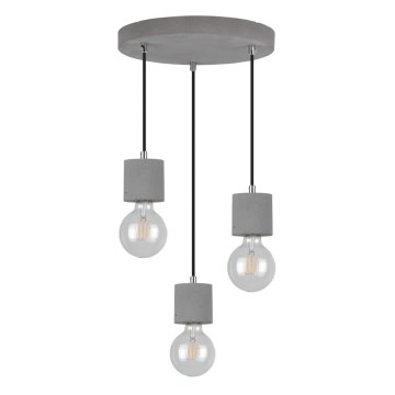 Φωτιστικό οροφής με καλώδιο STRONG 3xE27/60W/230V σκυρόδεμα