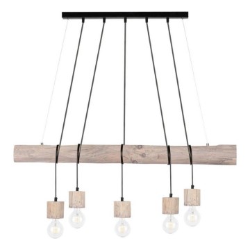 Φωτιστικό οροφής με καλώδιο TRABO 5xE27/60W/230V πεύκο