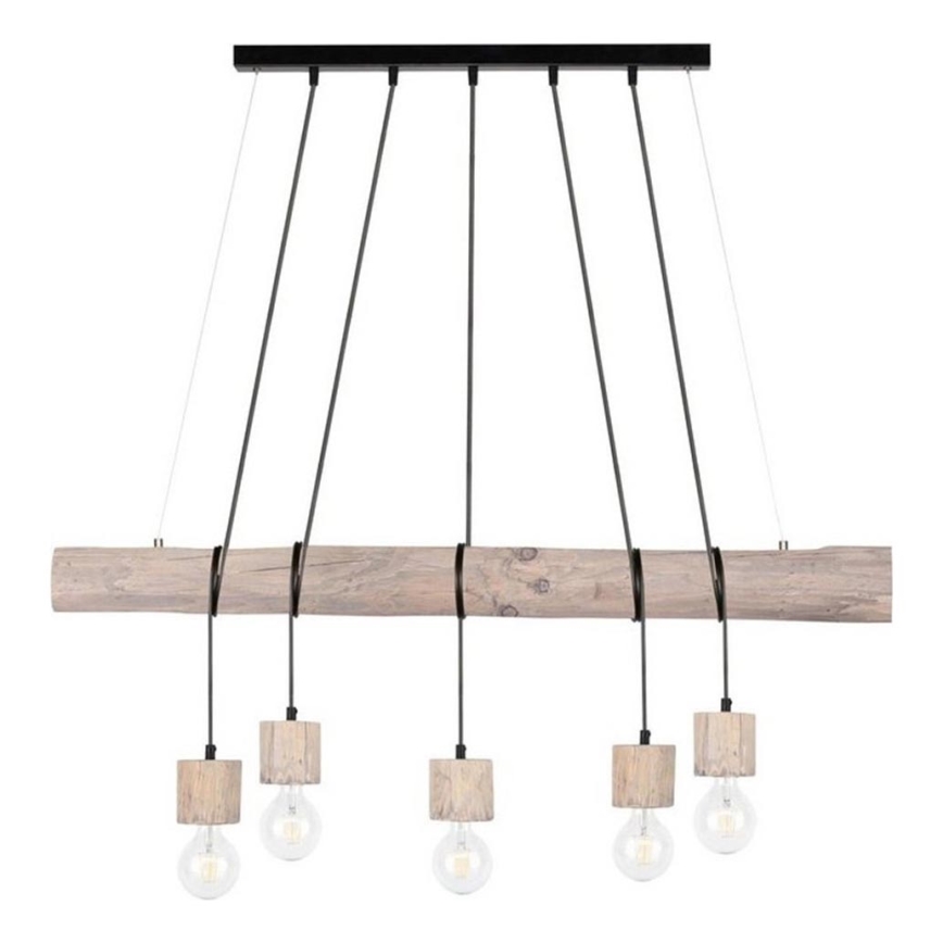 Φωτιστικό οροφής με καλώδιο TRABO 5xE27/60W/230V πεύκο