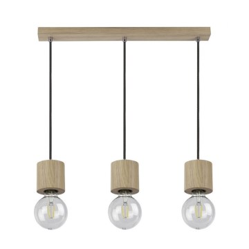 Φωτιστικό οροφής με καλώδιο TRONGO ROUND 3xE27/60W/230V δρυς