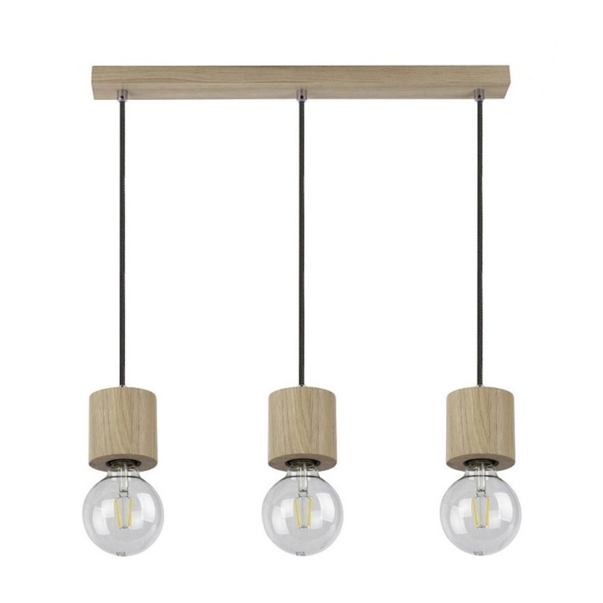 Φωτιστικό οροφής με καλώδιο TRONGO ROUND 3xE27/60W/230V δρυς