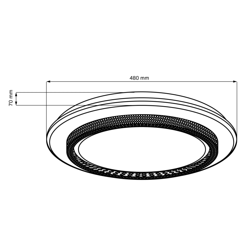 Φωτιστικό οροφής μπάνιου dimming LED ADELA LED/72W/230V διάμετρος 48 cm 3000-6000K IP44 + τηλεχειριστήριο