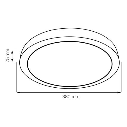 Φωτιστικό οροφής μπάνιου dimming LED HALINA LED/48W/230V 3000-6000K διάμετρος 38 cm IP44 μαύρο + τηλεχειριστήριο