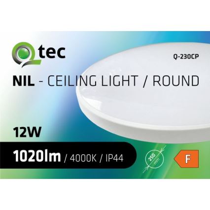 Φωτιστικό οροφής μπάνιου LED CIRCLE LED/12W/230V 4000K διάμετρος 25 cm IP44 λευκό