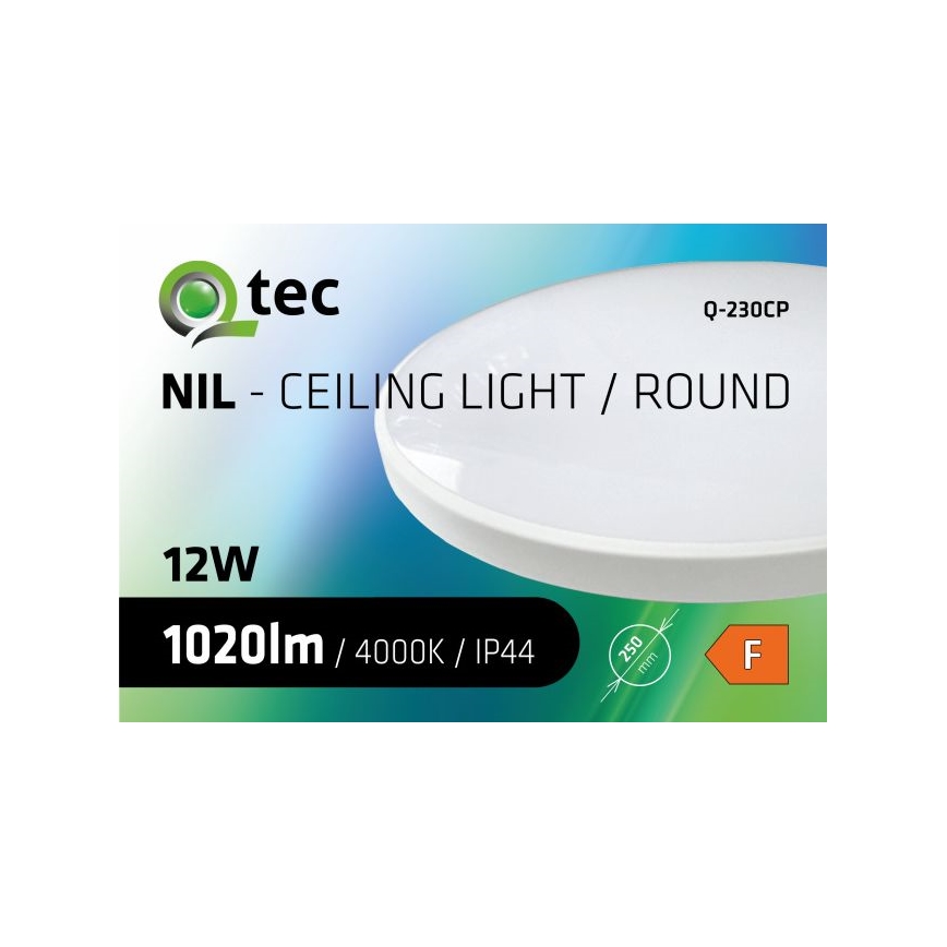 Φωτιστικό οροφής μπάνιου LED CIRCLE LED/12W/230V 4000K διάμετρος 25 cm IP44 λευκό