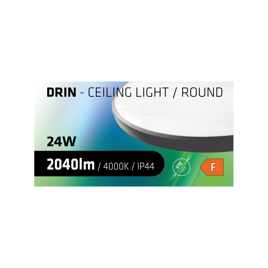 Φωτιστικό οροφής μπάνιου LED CIRCLE LED/24W/230V 4000K διάμετρος 37 cm IP44 μαύρο