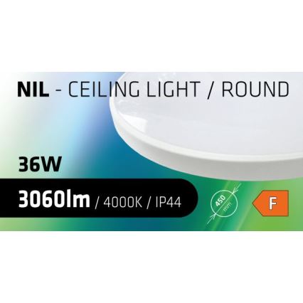 Φωτιστικό οροφής μπάνιου LED CIRCLE LED/36W/230V 4000K διάμετρος 45 cm IP44 λευκό