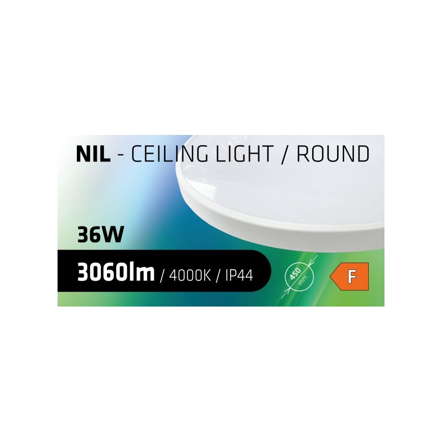 Φωτιστικό οροφής μπάνιου LED CIRCLE LED/36W/230V 4000K διάμετρος 45 cm IP44 λευκό