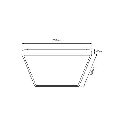 Φωτιστικό οροφής μπάνιου LED DABAR LED/17W/230V 4000K 33x33 cm IP44