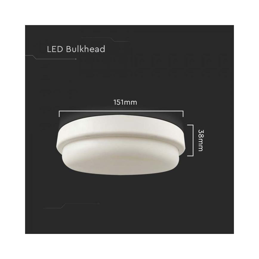 Φωτιστικό οροφής μπάνιου LED LED/12W/230V 3000K IP54 διάμετρος 15 cm