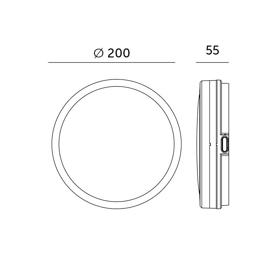Φωτιστικό οροφής μπάνιου LED LED/12W/230V 3000/4000/6500K IP65 διάμετρος 20 cm λευκό