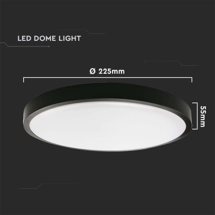 Φωτιστικό οροφής μπάνιου LED LED/18W/230V 4000K IP44 μαύρο