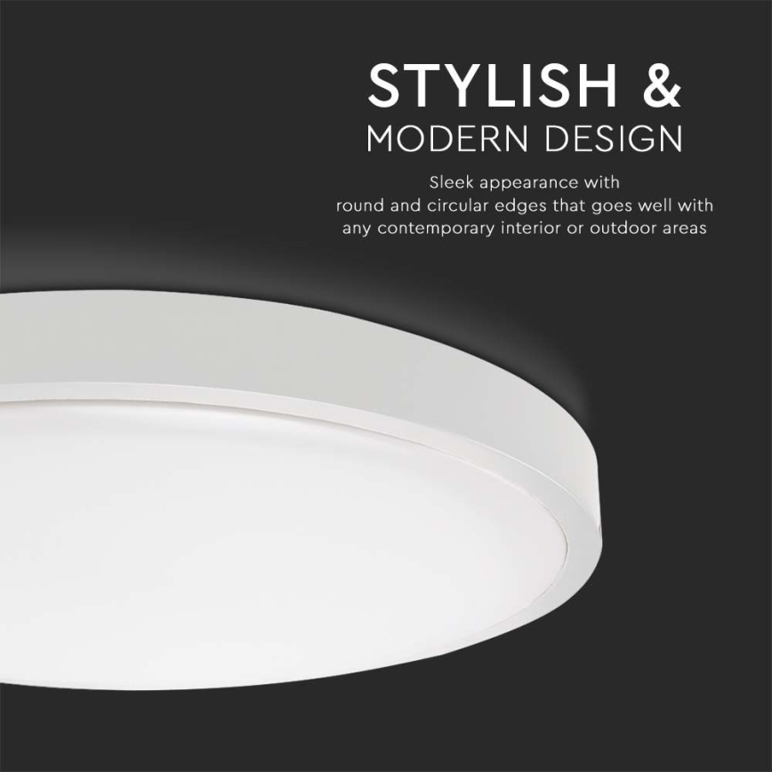 Φωτιστικό οροφής μπάνιου LED LED/18W/230V 6500K IP44 διάμετρος 22,5 cm λευκό