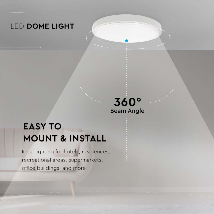 Φωτιστικό οροφής μπάνιου LED LED/18W/230V 6500K IP44 διάμετρος 22,5 cm λευκό