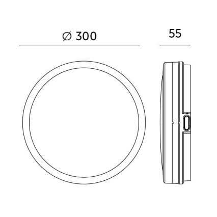 Φωτιστικό οροφής μπάνιου LED LED/18W/230V 3000/4000/6500K IP65 διάμετρος 30 cm λευκό