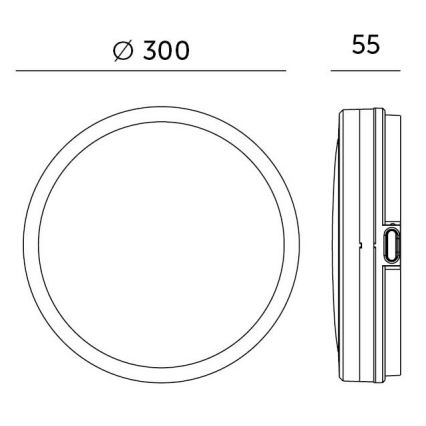 Φωτιστικό οροφής μπάνιου LED LED/18W/230V 3000/4000/6500K IP65 διάμετρος 30 cm μαύρο