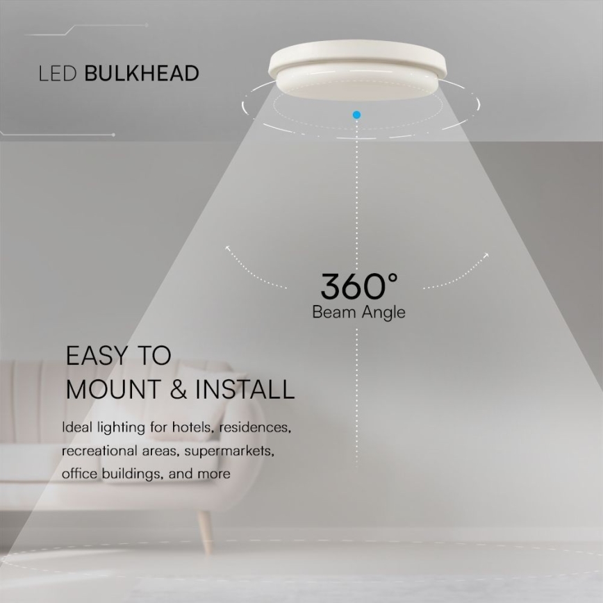 Φωτιστικό οροφής μπάνιου LED LED/24W/230V 3000K IP54 διάμετρος 24 cm