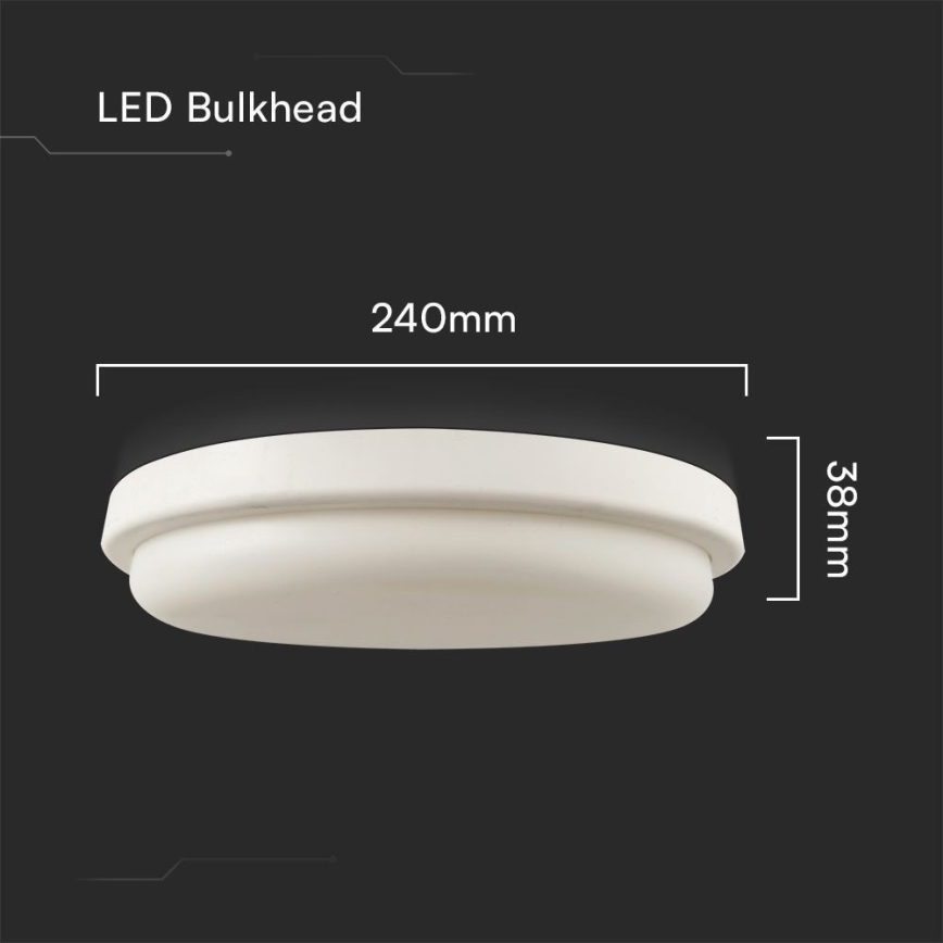 Φωτιστικό οροφής μπάνιου LED LED/24W/230V 3000K IP54 διάμετρος 24 cm
