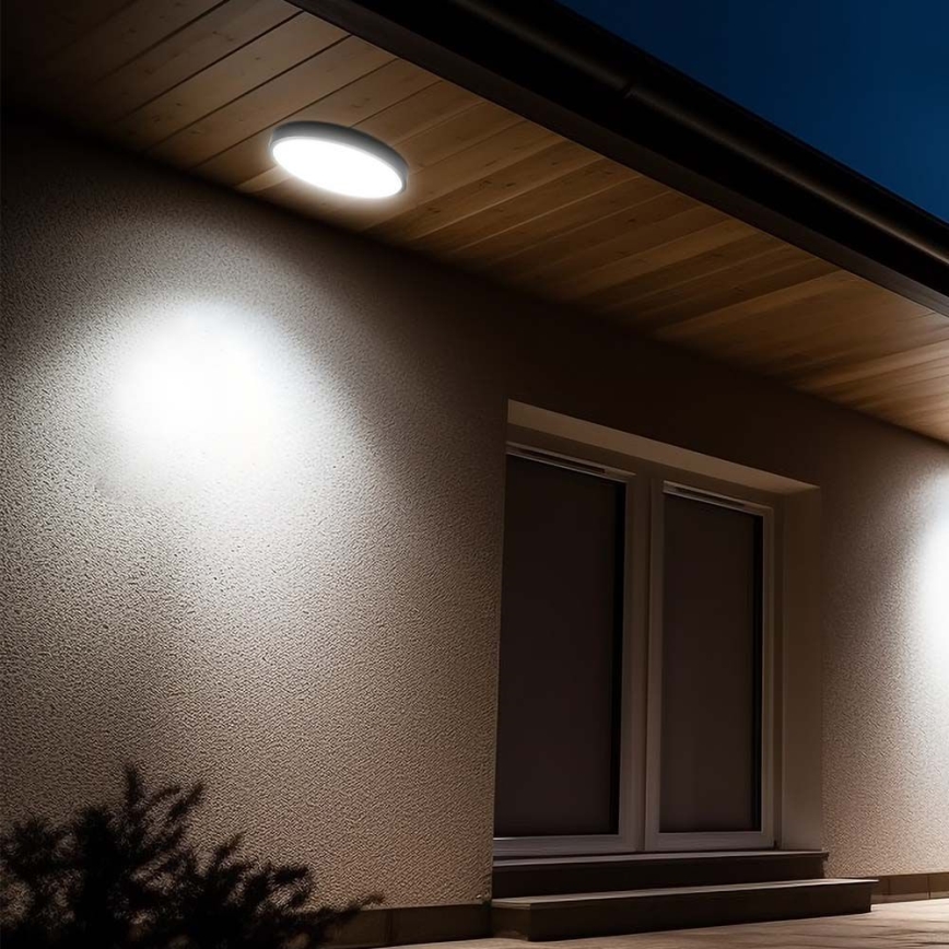 Φωτιστικό οροφής μπάνιου LED SAMSUNG CHIP LED/24W/230V IP44 4000K διάμετρος 29 cm μαύρο