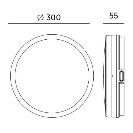 Φωτιστικό οροφής μπάνιου LED LED/24W/230V 3000/4000/6500K IP65 διάμετρος 30 cm μαύρο