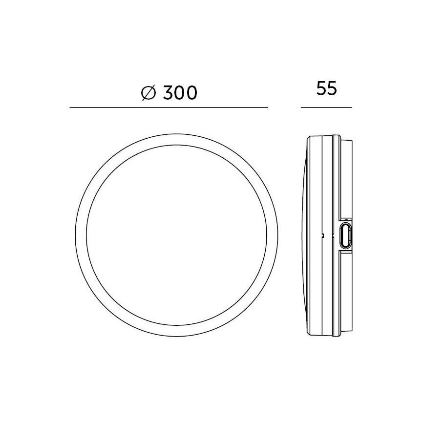 Φωτιστικό οροφής μπάνιου LED LED/24W/230V 3000/4000/6500K IP65 διάμετρος 30 cm μαύρο