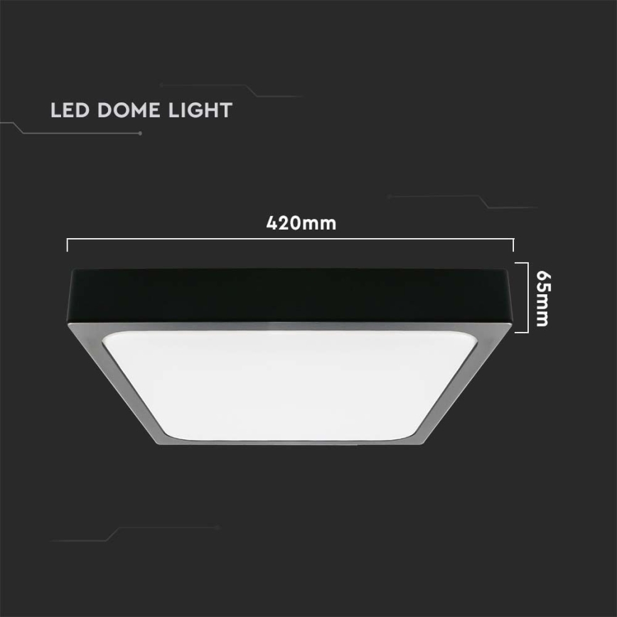 Φωτιστικό οροφής μπάνιου LED LED/30W/230V 3000K IP44 42x42 cm μαύρο
