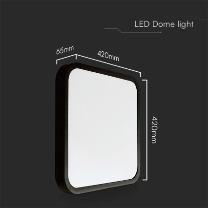 Φωτιστικό οροφής μπάνιου LED SAMSUNG CHIP LED/48W/230V IP44 4000K 42x42 cm μαύρο