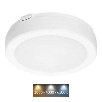 Φωτιστικό οροφής μπάνιου LED NAIROS LED/12W/230V 3000/4000/6500K IP65 διάμετρος 20 cm λευκό