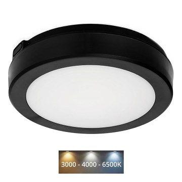 Φωτιστικό οροφής μπάνιου LED NAIROS LED/12W/230V 3000/4000/6500K IP65 διάμετρος 20 cm μαύρο