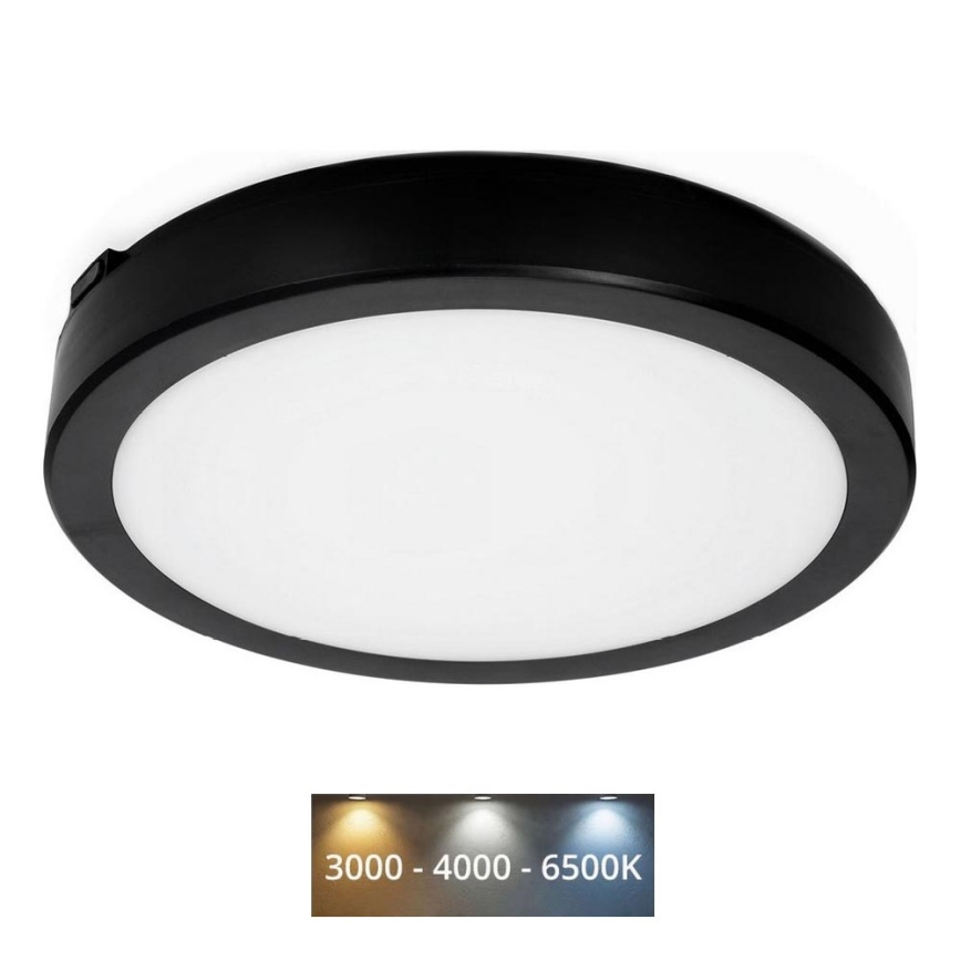 Φωτιστικό οροφής μπάνιου LED NAIROS LED/24W/230V 3000/4000/6500K IP65 διάμετρος 30 cm μαύρο