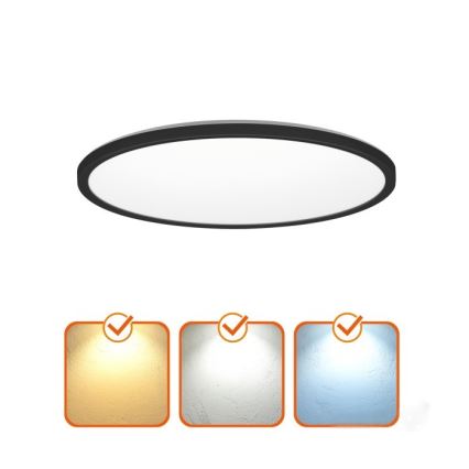 Φωτιστικό οροφής μπάνιου LED NIVERA LED/12W/230V IP54 3000/4000/6000K διάμετρος 22,5 cm μαύρο
