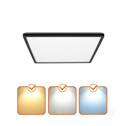 Φωτιστικό οροφής μπάνιου LED NIVERA LED/24W/230V IP54 3000/4000/6000K 30x30 cm μαύρο