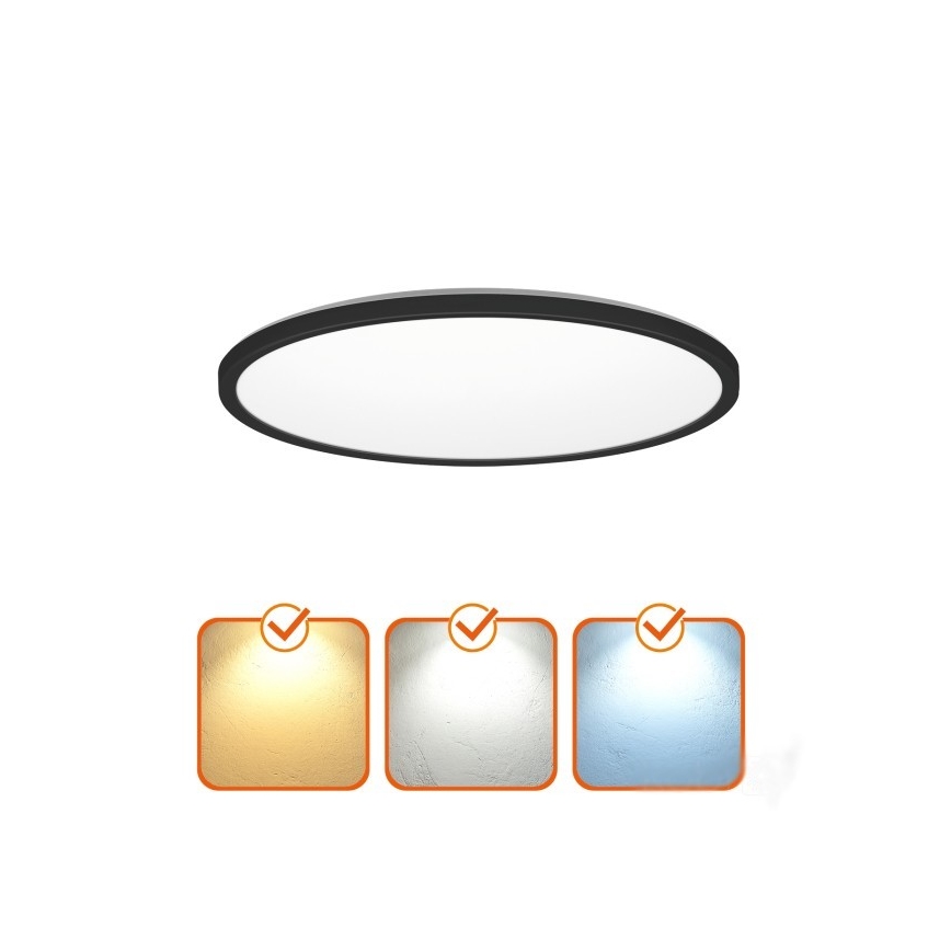 Φωτιστικό οροφής μπάνιου LED NIVERA LED/32W/230V IP54 3000/4000/6000K διάμετρος 42 cm μαύρο