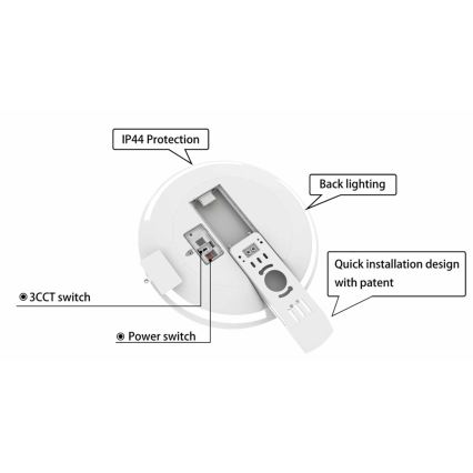 Φωτιστικό οροφής μπάνιου dimming LED SLIDE LED/6/12/18/24W/230V 2900/4000/6200K IP44 λευκό