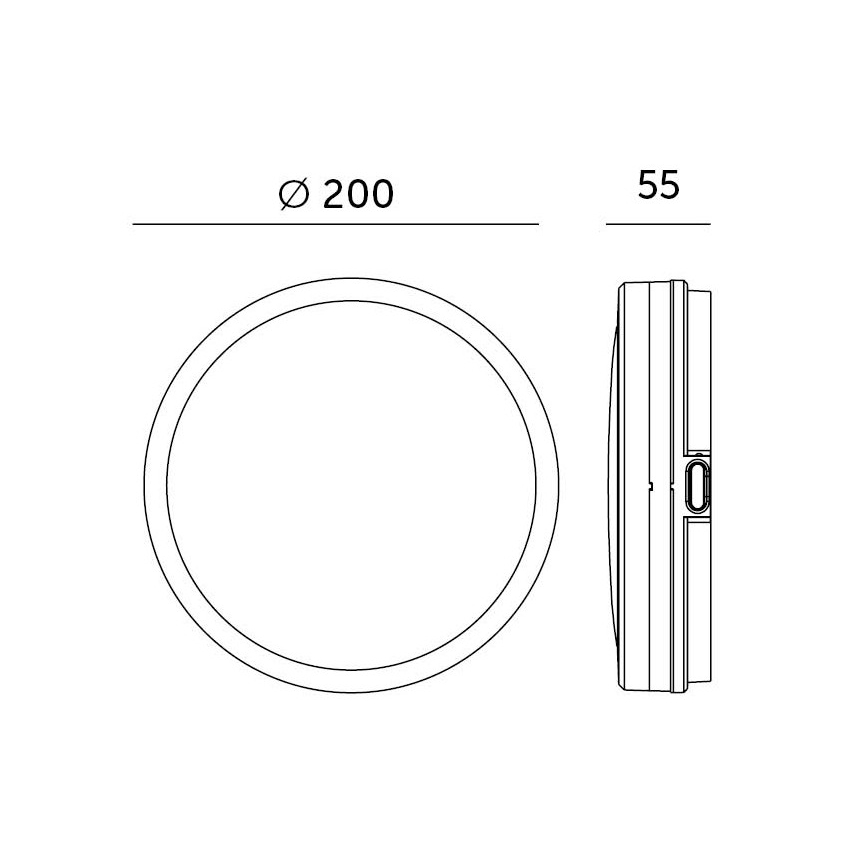 Φωτιστικό οροφής μπάνιου LED με αισθητήρα LED/12W/230V 3000/4000/6500K IP65 διάμετρος 20 cm μαύρο + τηλεχειριστήριο
