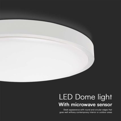 Φωτιστικό οροφής μπάνιου LED με αισθητήρα LED/18W/230V 3000K IP44 λευκό + τηλεχειριστήριο