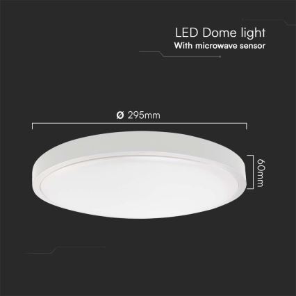 Φωτιστικό οροφής μπάνιου LED με αισθητήρα LED/18W/230V 3000K IP44 λευκό + τηλεχειριστήριο