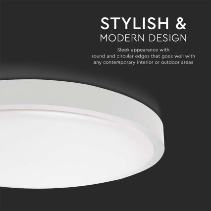 Φωτιστικό οροφής μπάνιου LED με αισθητήρα LED/18W/230V 4000K IP44 διάμετρος 22,5 cm λευκό