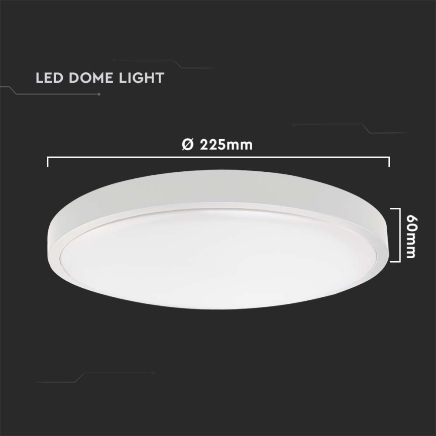 Φωτιστικό οροφής μπάνιου LED με αισθητήρα LED/18W/230V 4000K IP44 διάμετρος 22,5 cm λευκό