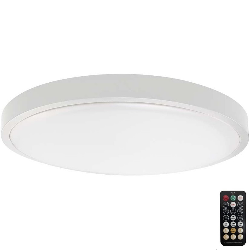 Φωτιστικό οροφής μπάνιου LED με αισθητήρα LED/18W/230V 4000K IP44 λευκό + τηλεχειριστήριο