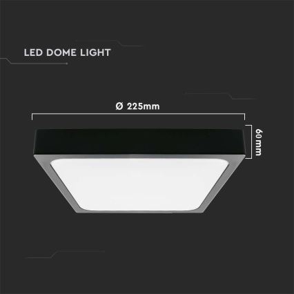 Φωτιστικό οροφής μπάνιου LED με αισθητήρα LED/18W/230V 4000K IP44 22,5x22,5 cm μαύρο