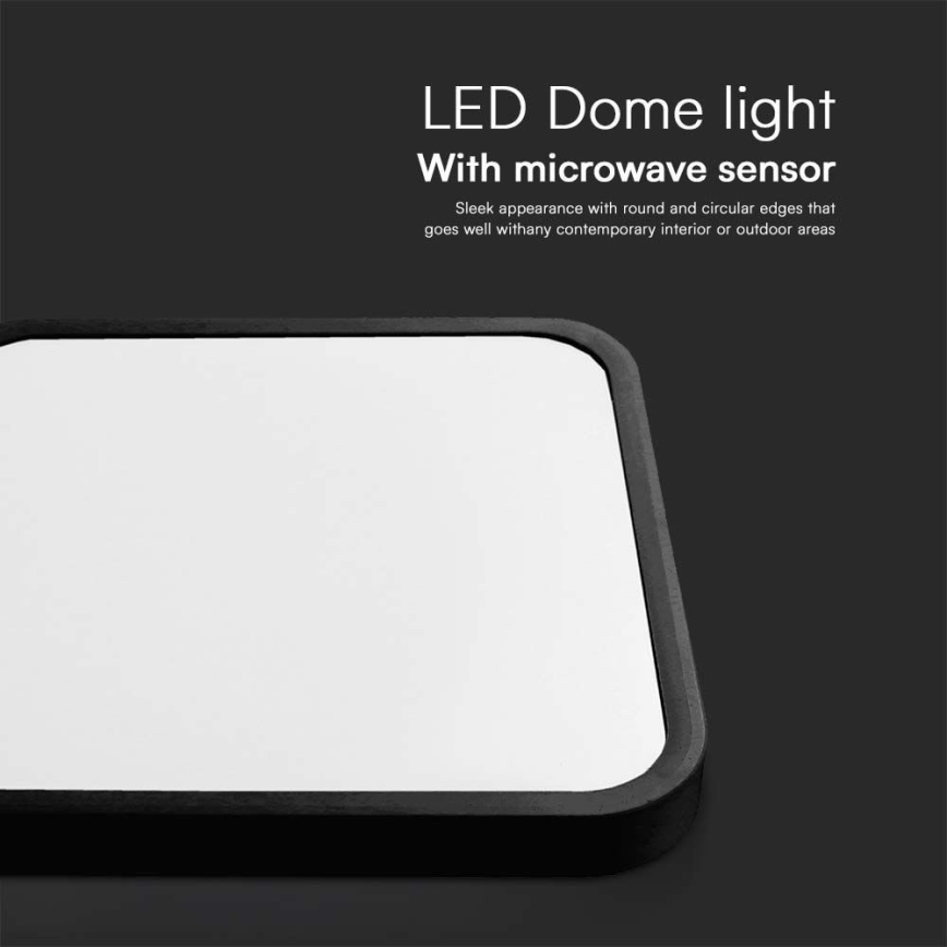 Φωτιστικό οροφής μπάνιου LED με αισθητήρα LED/18W/230V 4000K IP44 μαύρο + τηλεχειριστήριο