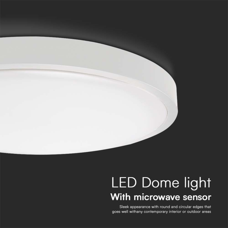 Φωτιστικό οροφής μπάνιου LED με αισθητήρα SAMSUNG CHIP LED/18W/230V IP44 6500K διάμετρος 29 cm λευκό + τηλεχειριστήριο