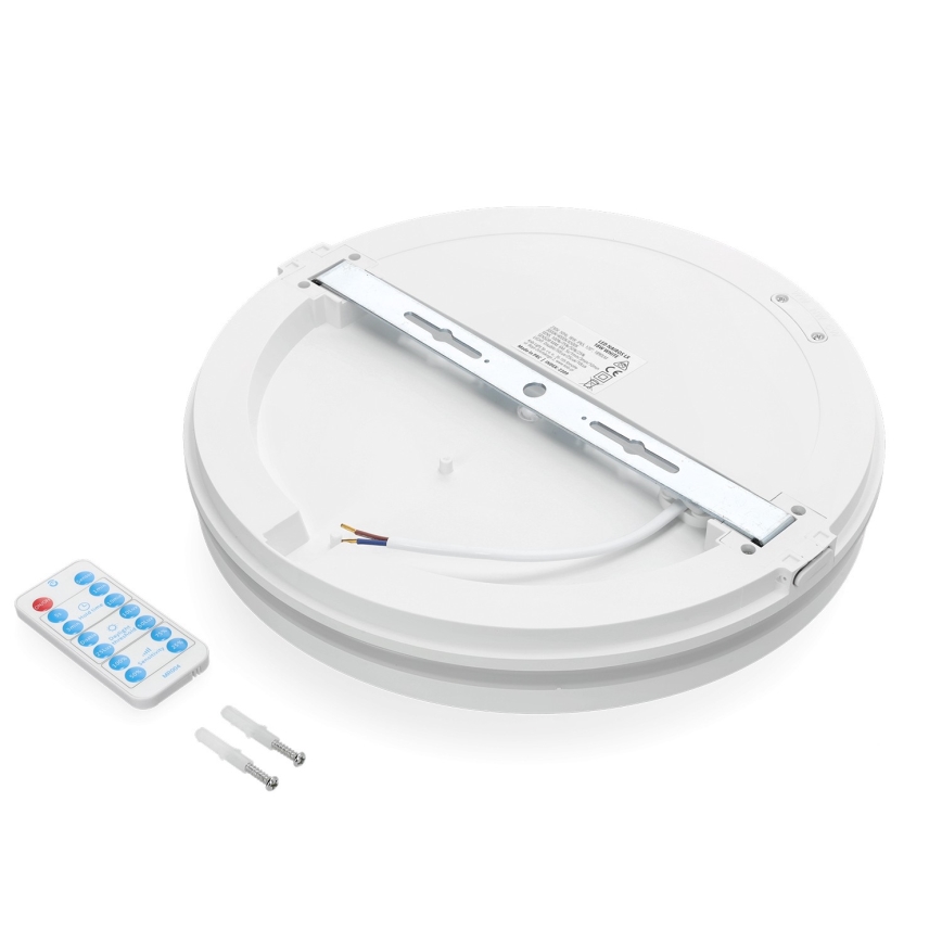 Φωτιστικό οροφής μπάνιου LED με αισθητήρα LED/18W/230V 3000/4000/6500K IP65 διάμετρος 30 cm λευκό + τηλεχειριστήριο