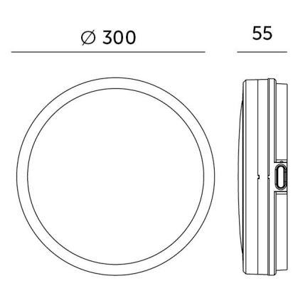 Φωτιστικό οροφής μπάνιου LED με αισθητήρα LED/18W/230V 3000/4000/6500K IP65 διάμετρος 30 cm λευκό + τηλεχειριστήριο