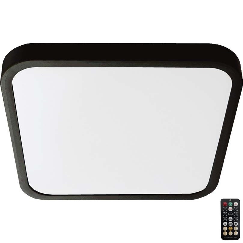 Φωτιστικό οροφής μπάνιου LED με αισθητήρα LED/36W/230V 4000K IP44 42x42 cm μαύρο + τηλεχειριστήριο
