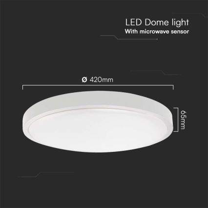 Φωτιστικό οροφής μπάνιου LED με αισθητήρα LED/36W/230V 4000K IP44 λευκό + τηλεχειριστήριο