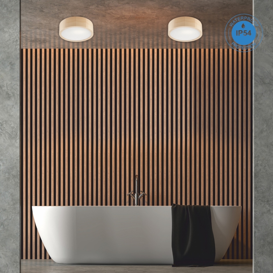 Φωτιστικό οροφής μπάνιου NATURAL 2xE27/15W/230V IP54 πεύκο ø 27 cm - FSC πιστοποιημένο