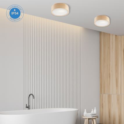 Φωτιστικό οροφής μπάνιου NATURAL 2xE27/15W/230V IP54 πεύκο ø 27 cm - FSC πιστοποιημένο