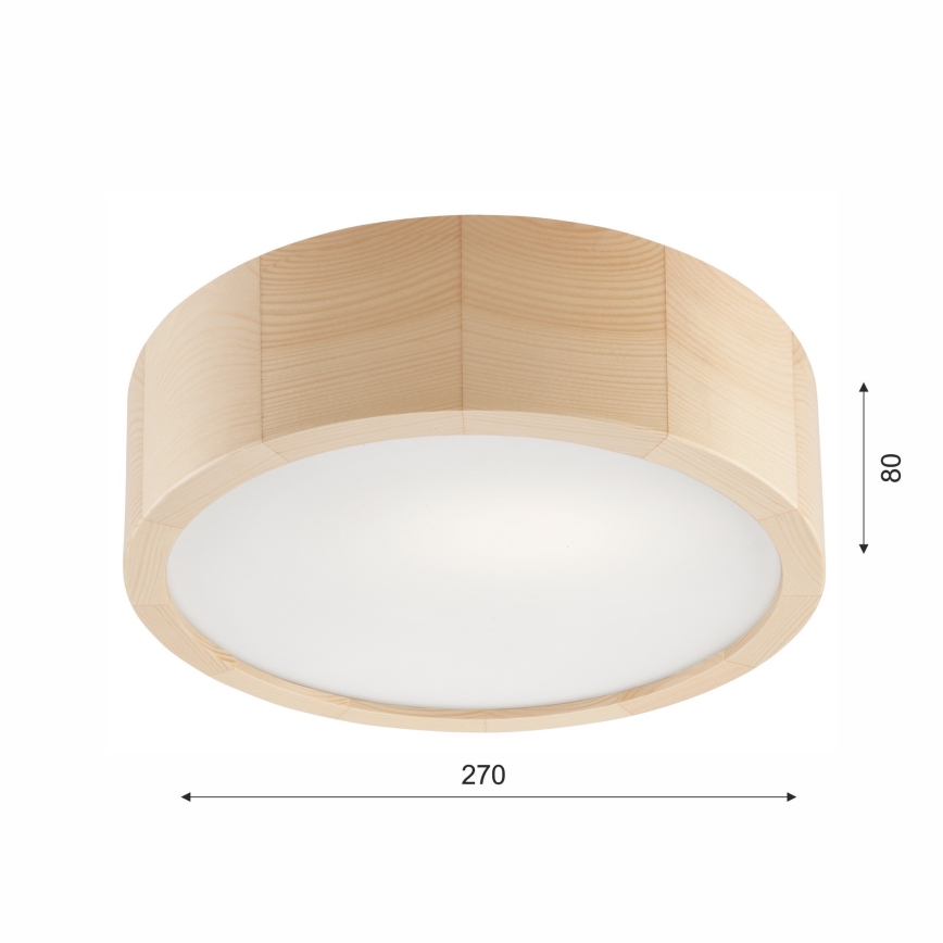 Φωτιστικό οροφής μπάνιου NATURAL 2xE27/15W/230V IP54 πεύκο ø 27 cm - FSC πιστοποιημένο